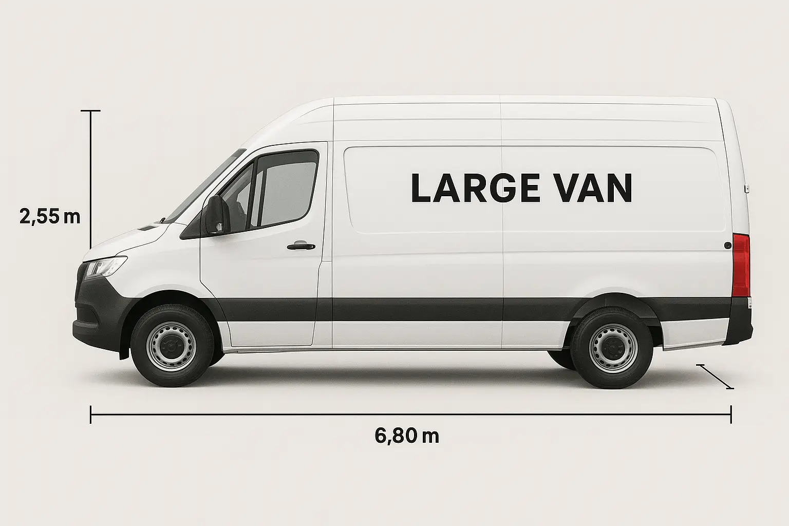 large van with size guide